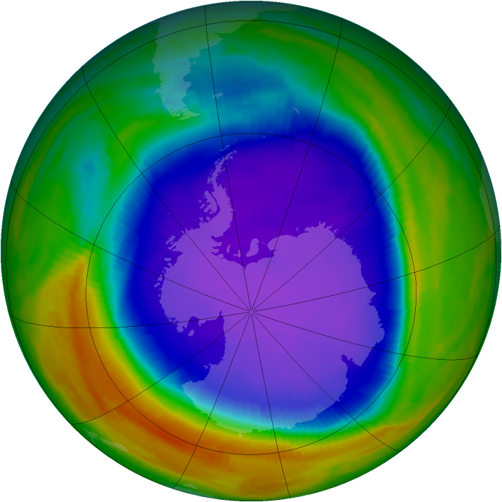 Antarctic ozone map for 02 October 1998